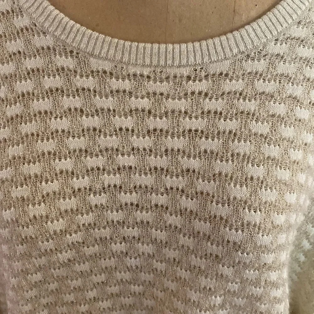 Babaton 1-01 XXS gold and ivory sweater beautiful sparkles fits like a Large - Picture 3 of 9